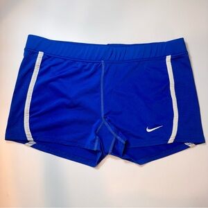 NIKE DRI-FIT Women’s Blue Stretch Waist Compression Workout Shorts Size M